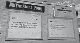  ?? GOV. PHIL MURPHY ?? Tweets are posted outside the Stone Pony in Asbury Park, N.J.