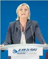  ??  ?? Marine Le Pen. Del Frente Nacional.