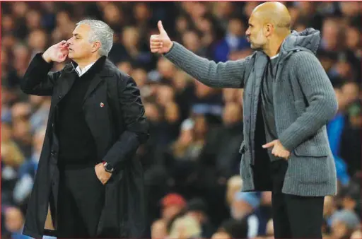  ??  ?? Mourinho (left) and Guardiola will renew their rivalry again