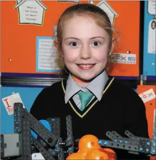  ?? Photo: Sheila Fitzgerald ?? Happy young boffin Ria Ní Chonchúir was a member of the team from Fifth Class at Gael Scoil Thomáis Dáibhís, Mallow who were winners in the VEX Robotics Ireland competitio­n, where the school nabbed three prizes