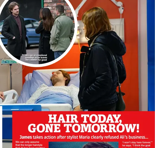  ??  ?? Ali says an emotional goodbye as he leaves the cobbles for good