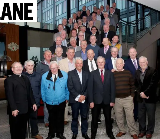  ??  ?? Back together again: members of the St Peter’s College class of 1968 at their reunion in Clayton White’s Hotel.