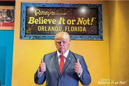  ?? Courtesy photo ?? The battered figure at the San Antonio Ripley’s Believe or Not is in storage until it can be made great again.