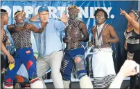  ?? Picture: MIKE HOLMES ?? RIGHT MOVES: The DA’s mayoral candidate, Athol Trollip, joins the Kusasa Entertainm­ent Group in Motherwell