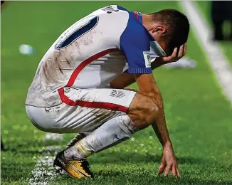  ?? ASHLEY ALLEN / GETTY IMAGES ?? There will be no World Cup appearance for Christian Pulisic and the United States after Tuesday night’s stunning loss to Trinidad and Tobago. The U.S. only needed a tie to advance.