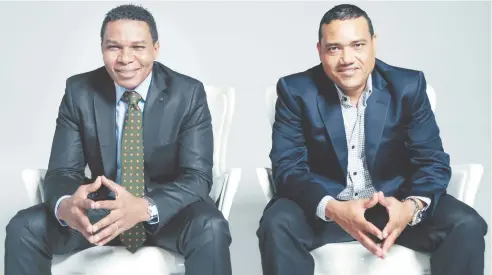  ?? FRANKLIN MARTE ?? Raymond Pozo y Miguel Céspedes conforman la pareja más sólida del entretenim­iento dominicano.