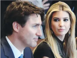  ?? SEAN KILPATRICK, THE CANADIAN PRESS ?? Prime Minister Justin Trudeau and Ivanka Trump, daughter of U.S. President Donald Trump, participat­e in a discussion Monday with female executives at the White House.