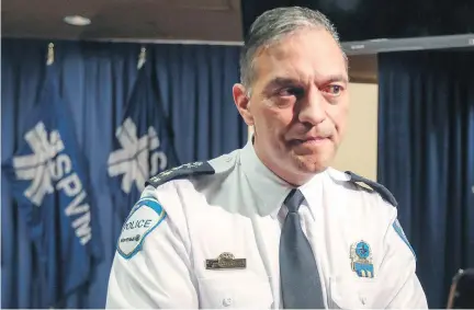  ?? JOHN MAHONEY ?? “We have a very serious situation to handle right now,” says Montreal police Chief Philippe Pichet of the corruption allegation­s.