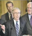  ?? KATHERINE FREY — THE WASHINGTON POST ?? Senate Majority Leader Mitch McConnell, R-Ky., revealed a revised health care bill Thursday. GOP support remains tepid.