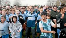  ?? MARK TAYLOR / FAIRFAX NZ ?? Rotorua’s Village Green hosted a carefully prepared bid for haka ‘‘utu’’ yesterday.