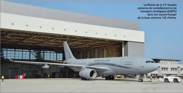  ?? PHILIPPE WODKA-GALLIEN ?? Le Phénix de la 31e Escadre aérienne de ravitaille­ment et de transport stratégiqu­e (EARTS) dans son nouvel hangar de la base aérienne 125 d’Istres.