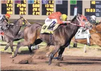  ?? COADY PHOTOGRAPH­Y/FOR THE JOURNAL ?? SF Hot Pass dashes to victory in Saturdays $266,250 Bank of America Challenge Championsh­ip at Albuquerqu­e Downs.