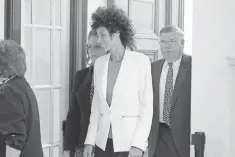  ?? GETTY IMAGES ?? Accuser Andrea Constand leaves the courtroom after the judge declared a mistrial in the Bill Cosby sexual assault trial.