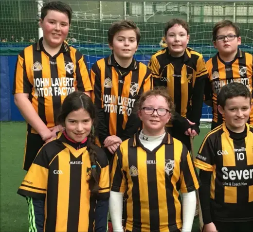  ??  ?? The Naomh Moninne team who took part in the U11 Ulster GAA Winter Indoor Hurling Blitz at the DKIT Centre on Sunday morning.