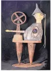  ??  ?? “The Sorcerer’s Moke” is made by Bill Skrips of found objects and mixed media.