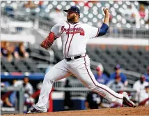  ?? TODD KIRKLAND / AP ?? The Braves’ Luiz Gohara, a 21-year-old left-hander, allowed six runs on four hits and four walks while striking out six in four innings in his MLB debut in Wednesday’s Game 1.