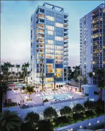  ?? KOLTER GROUP ?? An artist’s rendering shows the third and final tower in The Water Club, a luxury condo developmen­t in North Palm Beach. The 30 condos are priced from $1.4 million to $3 million.