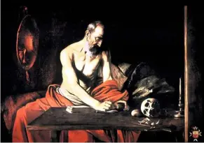  ??  ?? San Girolamo Scrivente (Saint Jerome Writing) (oil on canvas, 1608).