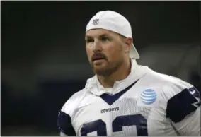  ?? RON JENKINS - THE ASSOCIATED PRESS ?? In this May 29, 2019, photo, Dallas Cowboys tight end Jason Witten (82) stands on the field during an organized team activity at its NFL football training facility in Frisco, Texas.