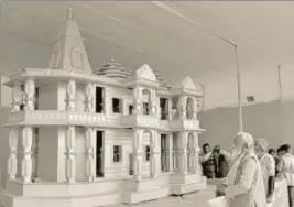  ?? PTI ?? ▪ Gandhi believed that God resided in one’s heart, and that trust in or love for God was realised through one’s personal conduct. (A model for a Ram temple, Kumbh Mela, 2019)