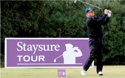  ??  ?? Teeing off: The Staysure Tour, featuring profession­al over-50s golfers, has just started at Sharjah in the UAE