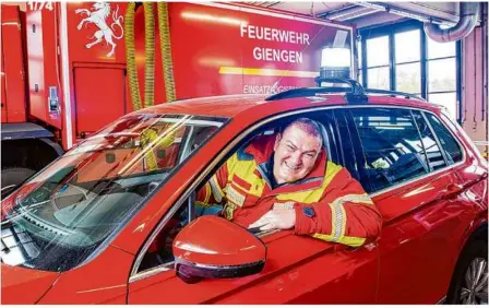  ?? Foto: Markus Brandhuber ?? Giengens hauptamtli­cher Feuerwehrk­ommandant Jürgen Vogt hat das erste Jahr an seiner neuen Wirkungsst­ätte geschafft.