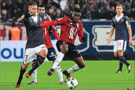  ??  ?? En gagnant samedi en Gironde, Ibrahim Amadou et le Losc ont signé leur premier succès de la saison à l’extérieur.