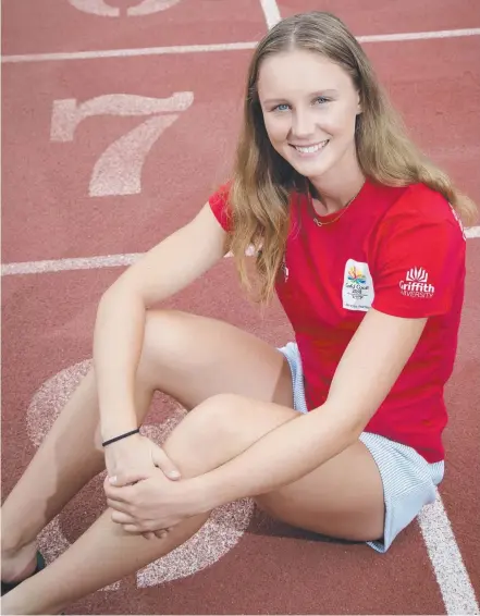  ?? Picture: MURRAY RIX ?? Riley Day will be doing her best to balance her Griffith University studies and Commonweal­th Games training.