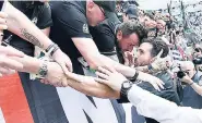  ?? AP ?? Juventus goalie Gianluigi Buffon (right) greets supporters prior to the Serie A match between Juventus and Hellas Verona, at the Allianz Stadium in Turin, Italy, yesterday.