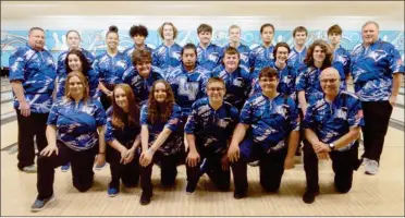  ?? PHOTO PROVIDED ?? Laville High School’s bowling team, three years into their program, were four spares over 12 games short of making it to state this year. Head Coach Kevin Kubsch expressed his pride over their accomplish­ments, especially since most of them had never touched a bowling ball before joining the team. Pictured here, right to left, back row: Dave Pluta, Cloe Lidgard, Brooklyn Smith, Paul Clayton, Andrew Wolford, John Andert, Chase Schmidt, Nick Samuel, Sean Kubsch, Hayden Grindle, and Matt Urbanski. Row two: Lexi Reed, Wyatt Brown, Noah Samuel, Lowell Heminger, Aaron Lee, and Syrus Lichtenbar­ger. Front row: Jaedyn Shaw, Trinity Pickett, Nevaeh Beerwart, Ryan Riddle, Caden Rush, and Kevin Kubsch.