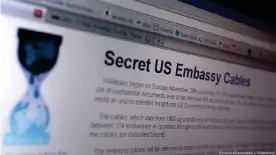  ??  ?? Сайт Wikileaks с публикацие­й дипломатич­еской переписки США