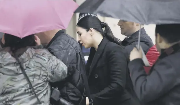  ?? PICTURE: MARK LENNIHAN/AP ?? 0 Emma Coronel, the wife of Joaquin ‘El Chapo’ Guzman, arrives for his trial in Brooklyn federal court where he faces a possible life sentence