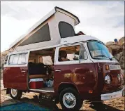  ?? FALLECKER ERIC ?? A Vintage Surfari Wagons VW van. The vehicles can seat up to five people and sleep up to four in two berths.