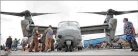  ?? STAFF FILE ?? A Marine Corps MV-22 Osprey tiltrotor was on display at a previous Vectren Dayton Air Show. This year’s version will not include static aircraft displays.