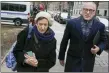  ?? SETH WENIG — THE ASSOCIATED PRESS ?? Isabel and Kevin Maxwell leave the courthouse during a lunch break in the trial of their sister, Ghislaine Maxwell, in New York, Dec. 8.