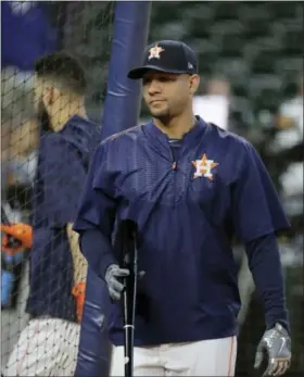  ?? DAVID J. PHILLIP — THE ASSOCIATED PRESS ?? The Houston Astros’ Yuli Gurriel takes batting practice before Game 4 of baseball’s World Series against the Los Angeles Dodgers Saturday in Houston.