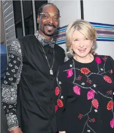  ??  ?? Dogg’s dinner: the rapper with co-host Martha Stewart