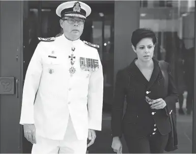  ?? THE CANADIAN PRESS/FILES ?? Vice-Admiral Mark Norman leaves court with his lawyer Marie Henein following a hearing in Ottawa on Sept. 4. His next court date is scheduled for Nov. 2.