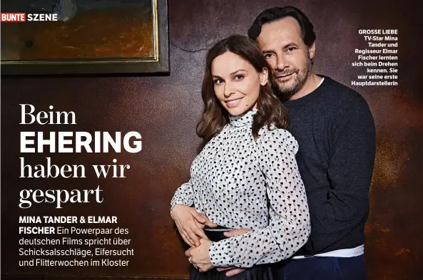  ??  ?? GROSSE LIEBE TV-Star Mina Tander und Regisseur Elmar Fischer lernten sich beim Drehen kennen. Sie war seine erste Hauptdarst­ellerin