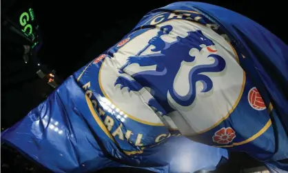  ??  ?? A giant Chelsea flag is unfurled during the 2-0 win over Manchester City on Saturday evening. Photograph: Marc Atkins/Offside/Getty Images