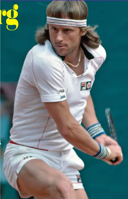  ?? Pictures: GETTY IMAGES ?? Ace champion: Tennis legend Bjorn Borg — nicknamed the Iceman — in 1982