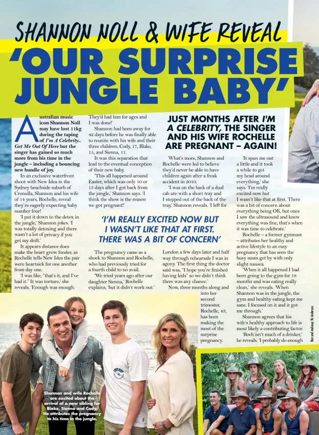  ??  ?? Shannon and wife Rochelle are excited about the arrival of a new sibling for Blake, Sienna and Cody. He attributes the pregnancy to his time in the jungle.