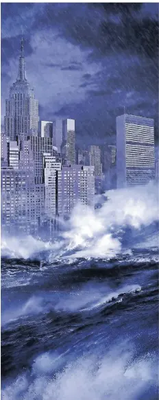  ?? FOTO: MARY EVANS PICTURE LIBRARY/DPA ?? Der FIlm „The Day After Tomorrow“von 2004 lässt die Welt in einer Klimakatas­trophe untergehen.