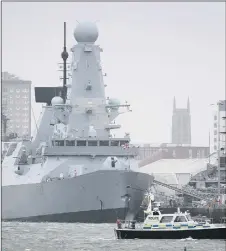  ?? Picture: Finnbarr Webster/Getty Images ?? BACK AT SEA Royal Navy warship HMS Duncan in Portsmouth Naval Base during February