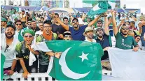  ??  ?? Fantastic day: Delirious Pakistan supporters celebrate victory over India