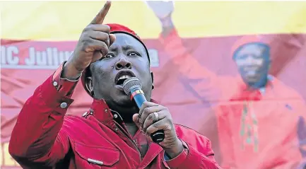  ?? / FREDLIN ADRIAAN ?? According to a survey, Julius Malema’s efforts to hold Jacob Zuma accountabl­e is one of the reasons that have made him the country’s most committed corruption-busting leader.