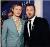  ?? EMMA MCINTYRE/GETTY IMAGES ?? Lucas Hedges (left) and Joel Edgerton attend the premiere of “Boy Erased” in Los Angeles.