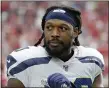  ?? RICK SCUTERI — THE ASSOCIATED PRESS ?? The Seahawks’ Jadeveon Clowney looks on during a 2019game against the Cardinals in Glendale, Ariz.