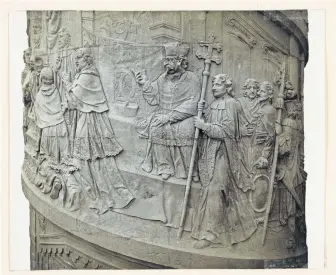  ?? [Museum Inv.-Nr. 33609/42, CC0 ] ?? Die Reliefs zeigen Szenen aus dem Leben des Heiligen Karl Borromäus.