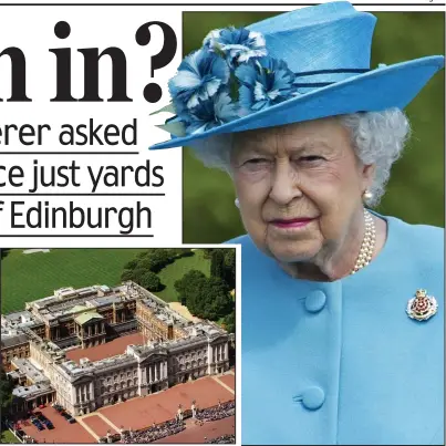  ??  ?? Breach: He climbed a 10ft security fence at Buckingham Palace, where the Queen was in residence